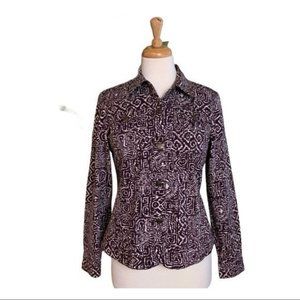 RUBY RD Brown White Blazer Jacket - 8